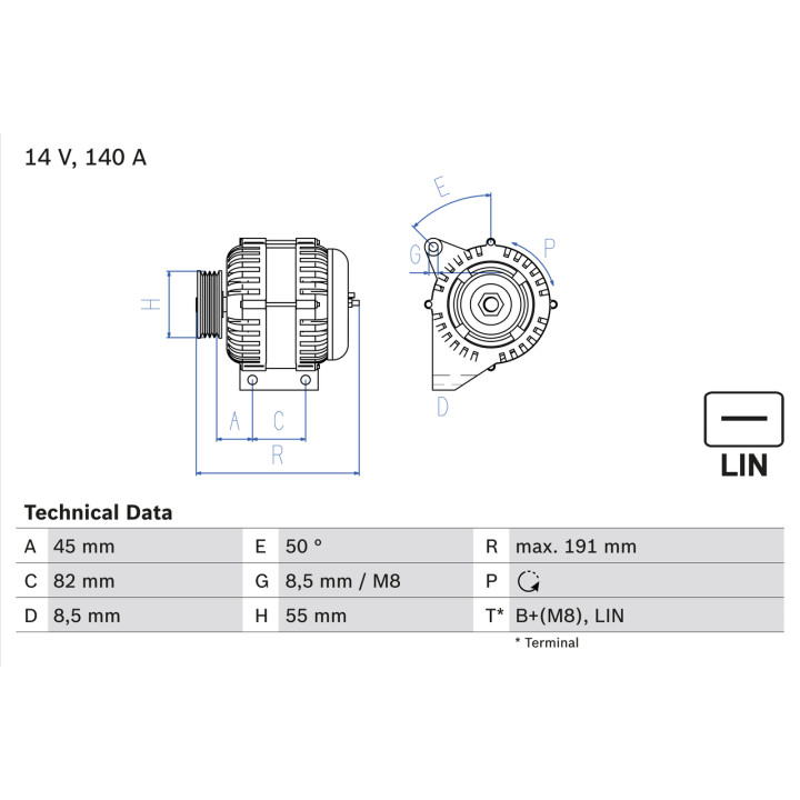 Alternator BOSCH 0 986 047 380