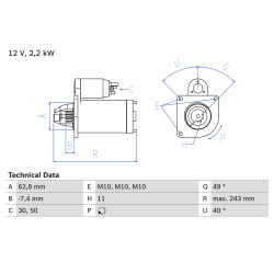 Rozrusznik BOSCH 0 986 023 380