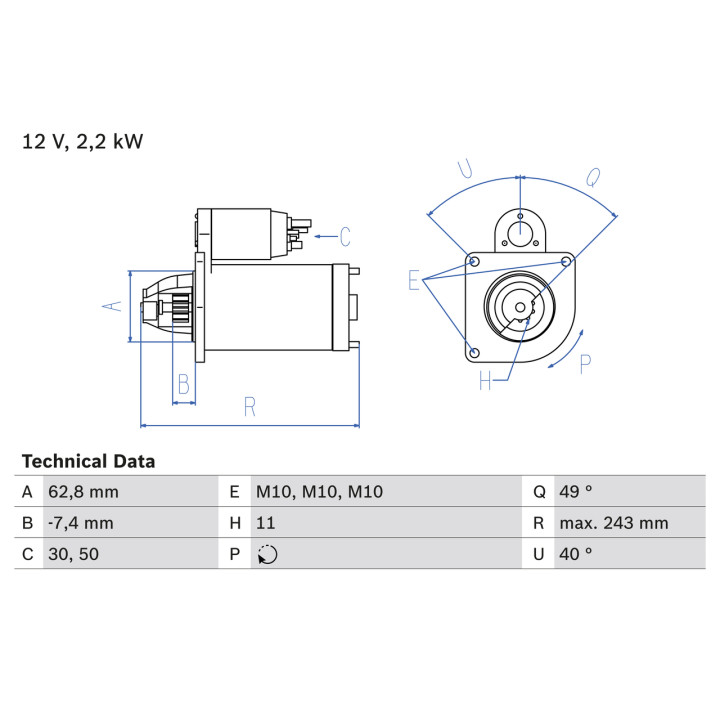 Rozrusznik BOSCH 0 986 023 380
