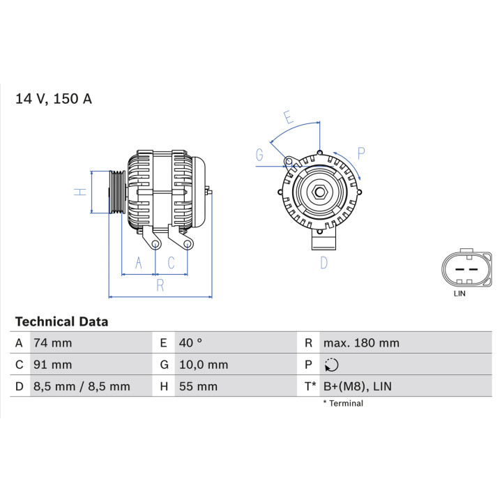 Alternator BOSCH 0 986 080 810