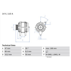Alternator BOSCH 0 986 042 201