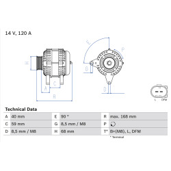 Alternator BOSCH 0 986 041 140