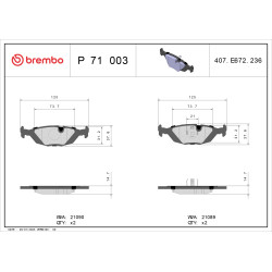 Klocki hamulcowe BREMBO P 71 003