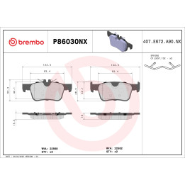 Klocki hamulcowe BREMBO P86030NX