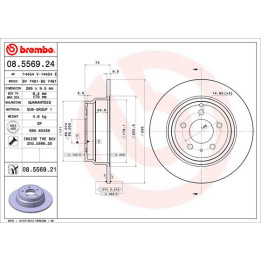 Tarcza hamulcowa BREMBO 08.5569.21
