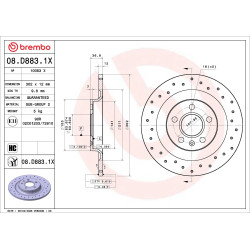 Tarcza hamulcowa BREMBO 08.D883.1X