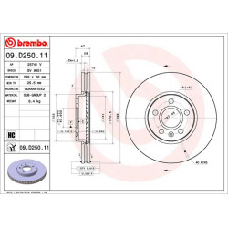 Tarcza hamulcowa BREMBO 09.D250.11