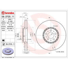 Tarcza hamulcowa BREMBO 09.D725.11