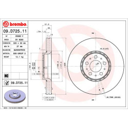 Tarcza hamulcowa BREMBO 09.D725.11