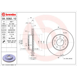 Tarcza hamulcowa BREMBO 09.5082.10