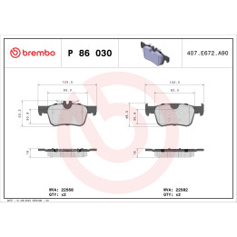 Klocki hamulcowe BREMBO P 86 030