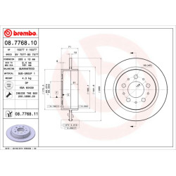 Tarcza hamulcowa BREMBO 08.7768.10