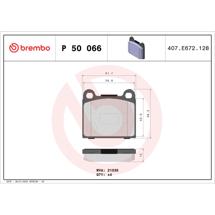 Klocki hamulcowe BREMBO P 50 066