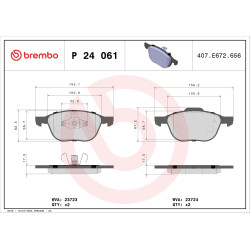 Klocki hamulcowe BREMBO P 24 061X