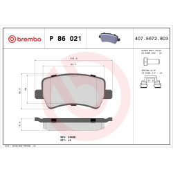 Klocki hamulcowe BREMBO P 86 021X