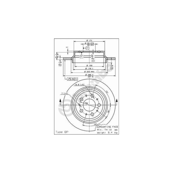 Tarcza hamulcowa BREMBO 08.7765.75