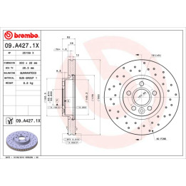 Tarcza hamulcowa BREMBO 09.A427.1X