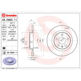 Tarcza hamulcowa BREMBO 08.D893.11