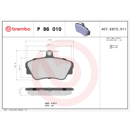 Klocki hamulcowe BREMBO P 86 010