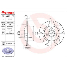 Tarcza hamulcowa BREMBO 08.9975.75