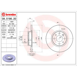 Tarcza hamulcowa BREMBO 08.5186.20