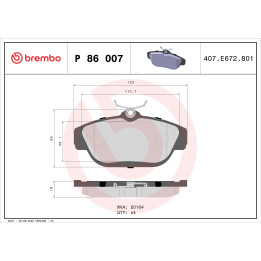 Klocki hamulcowe BREMBO P 86 007