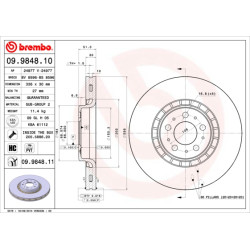 Tarcza hamulcowa BREMBO 09.9848.11