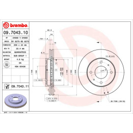 Tarcza hamulcowa BREMBO 09.7043.11