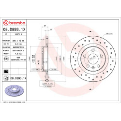 Tarcza hamulcowa BREMBO 08.D893.1X