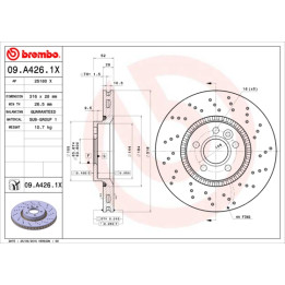 Tarcza hamulcowa BREMBO 09.A426.1X
