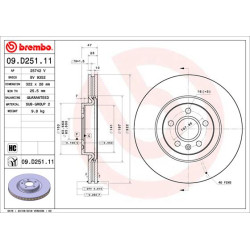 Tarcza hamulcowa BREMBO 09.D251.11