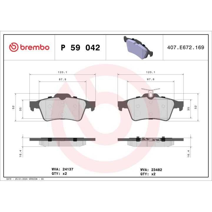 Klocki hamulcowe BREMBO P 59 042