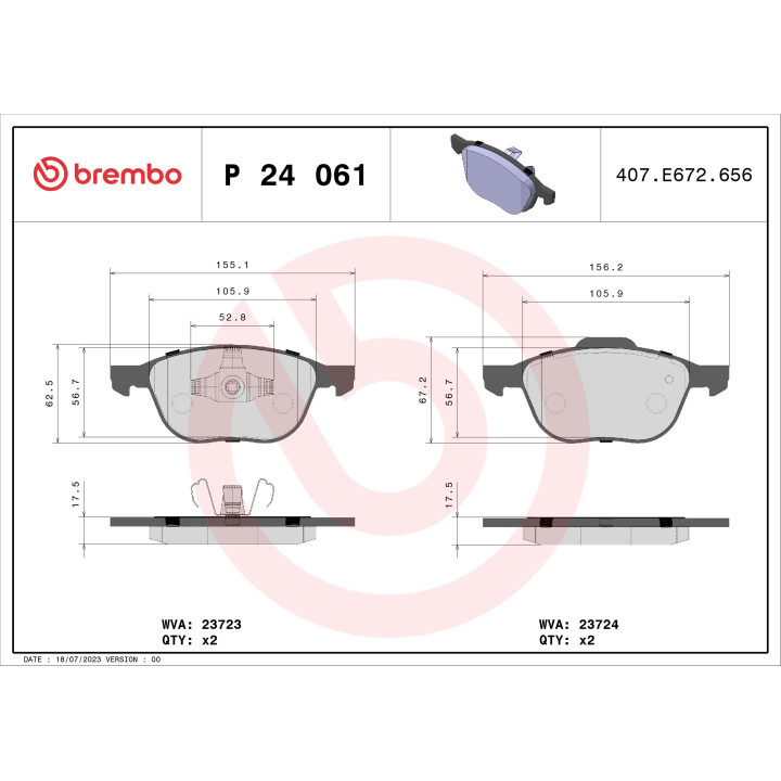 Klocki hamulcowe BREMBO P 24 061
