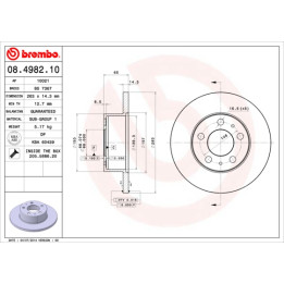Tarcza hamulcowa BREMBO 08.4982.10