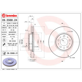 Tarcza hamulcowa BREMBO 09.5568.21