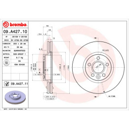 Tarcza hamulcowa BREMBO 09.A427.11