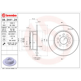 Tarcza hamulcowa BREMBO 08.3441.24