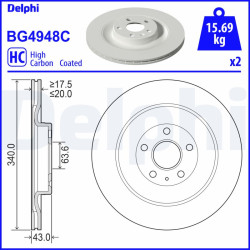 Tarcza hamulcowa DELPHI BG4948C