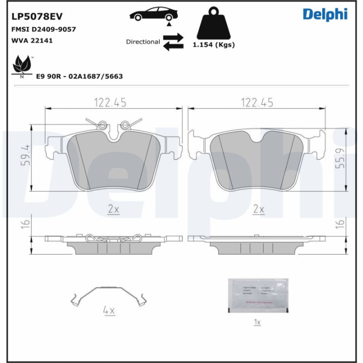 Klocki hamulcowe DELPHI LP5078EV