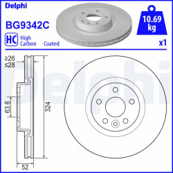 Tarcza hamulcowa DELPHI BG9342C
