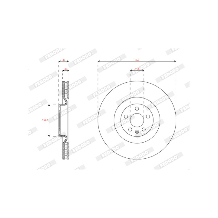 Tarcza hamulcowa FERODO DDF2853C