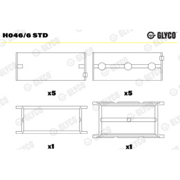 Panewki wału korbowego GLYCO H046/6 STD