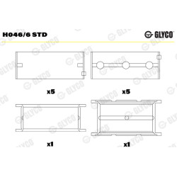 Panewki wału korbowego GLYCO H046/6 STD