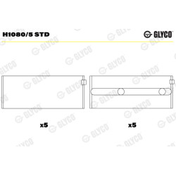 Panewki wału korbowego GLYCO H1080/5 STD