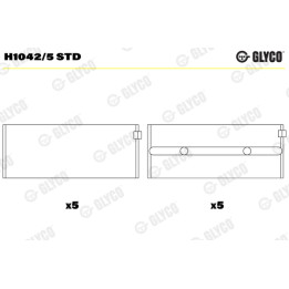 Panewki wału korbowego GLYCO H1042/5 STD