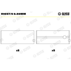Panewki wału korbowego GLYCO H1057/5 0.50mm