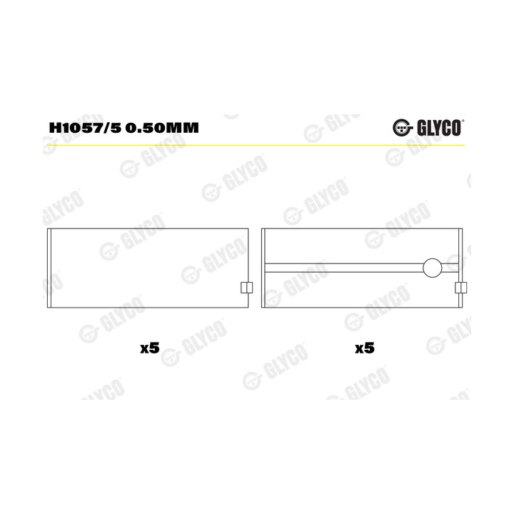 Panewki wału korbowego GLYCO H1057/5 0.50mm