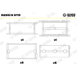 Panewki wału korbowego GLYCO H095/6 STD