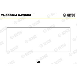 Panewki łożyska korbowodu GLYCO 71-3988/4 0.25mm