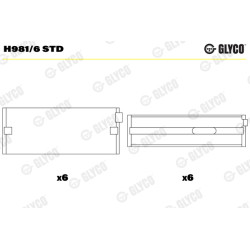Panewki wału korbowego GLYCO H981/6 STD